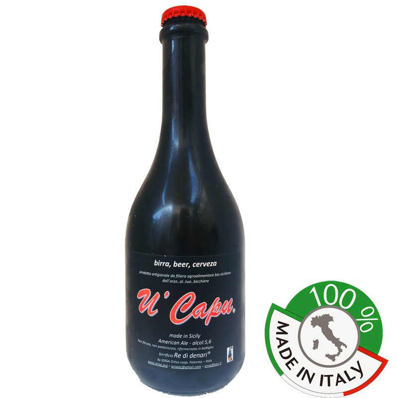 Vendita online Birra Artigianale Siciliana Rossa "U Capu" Bottiglia 50cl Re di Denari Vendita online Birra Artigianale Siciliana Rossa "U Capu" Bottiglia 50cl Re di Denari
