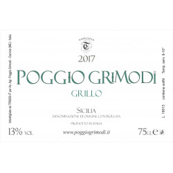 Vino Bianco Grillo 100% Bottiglia da 75 cl Poggio Grimodi