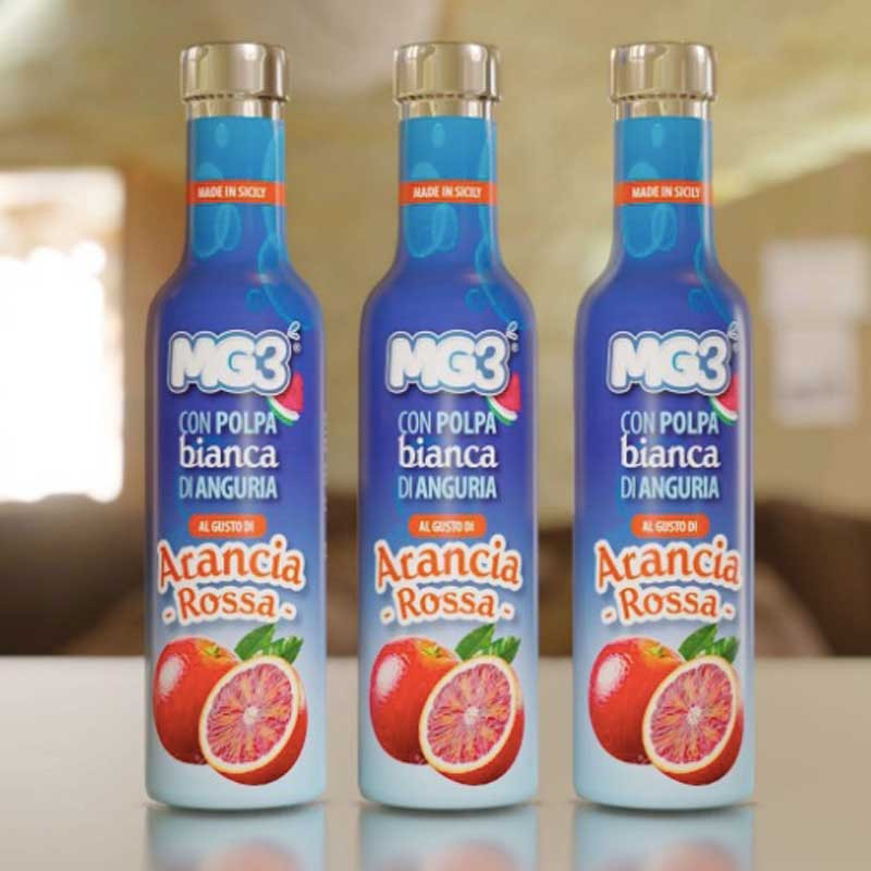 Bevanda di frutta con polpa di anguria e arancia rossa bottiglia da 250ml MG3 Bevanda di frutta con polpa di anguria e arancia rossa bottiglia da 250ml MG3