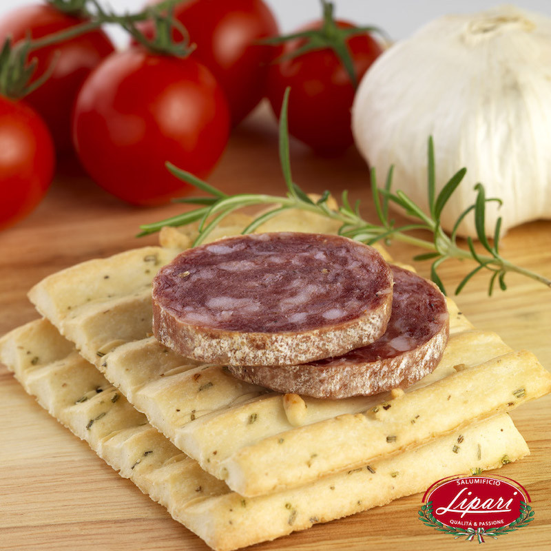 Salame aglio di Nubia e rosmarimo 250g Salumi Lipari Salame aglio di Nubia e rosmarimo 250g Salumi Lipari