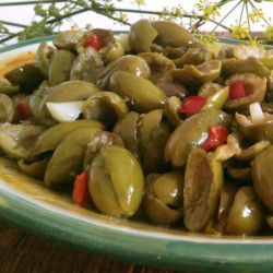 Green olives with aromas in extra vergin olive oil 250 g